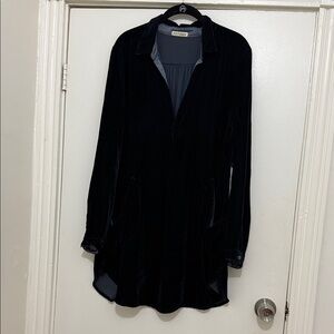 Free People Midnight Blue Velvet Tunic Dress
